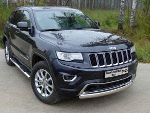 Защита передняя (овальная короткая) 75х42 мм код GRCHER13-05 для JEEP GRAND CHEROKEE 2013-